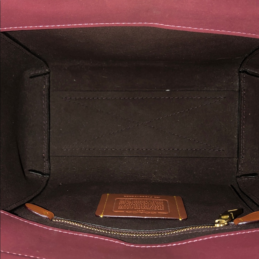 COACH 1941 Troupe Tote Colorblock in Vintage Mauve Brown Burgundy Satchel - Picture 10 of 17